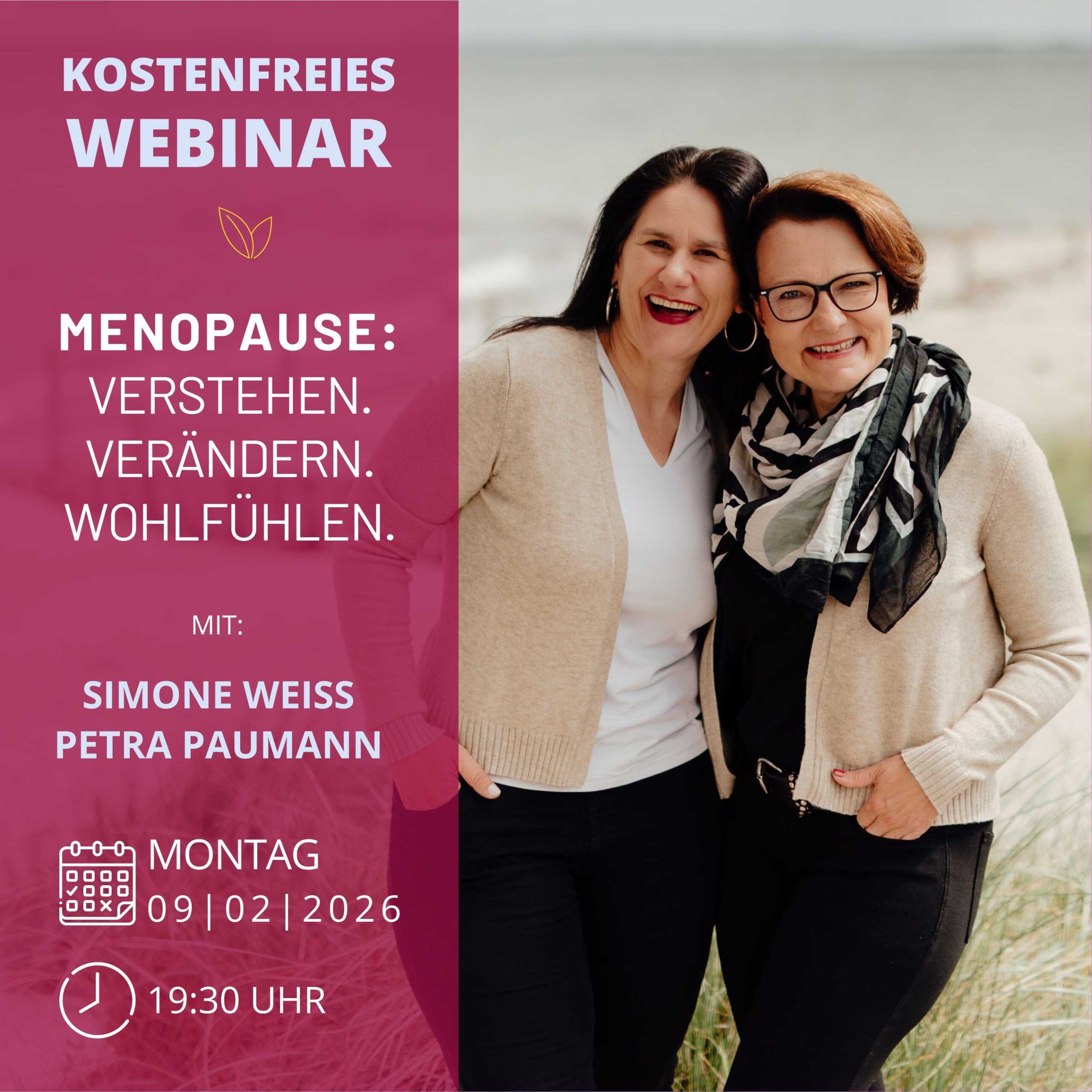 Kostenfreies Online Webinar:Menopause: Verstehen. Verändern. Wohlfühlen.